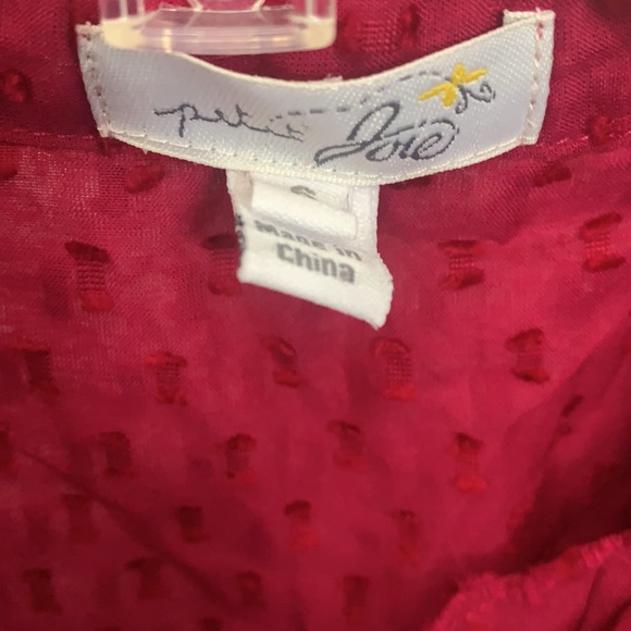 NWT Petit Joie Berry Button Up Short Sleeve Blouse - Picture 3 of 3